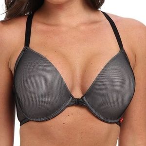 Josie Natori Black Mesh Playdate T-Back Bra 32D